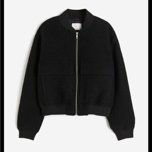 H&M wool blend cropped bomber jacket